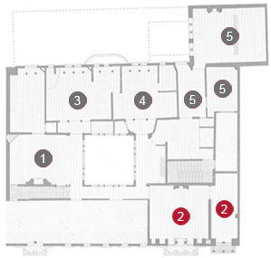 El dormitorio de los hijos y el dormitorio de Isabel Güell